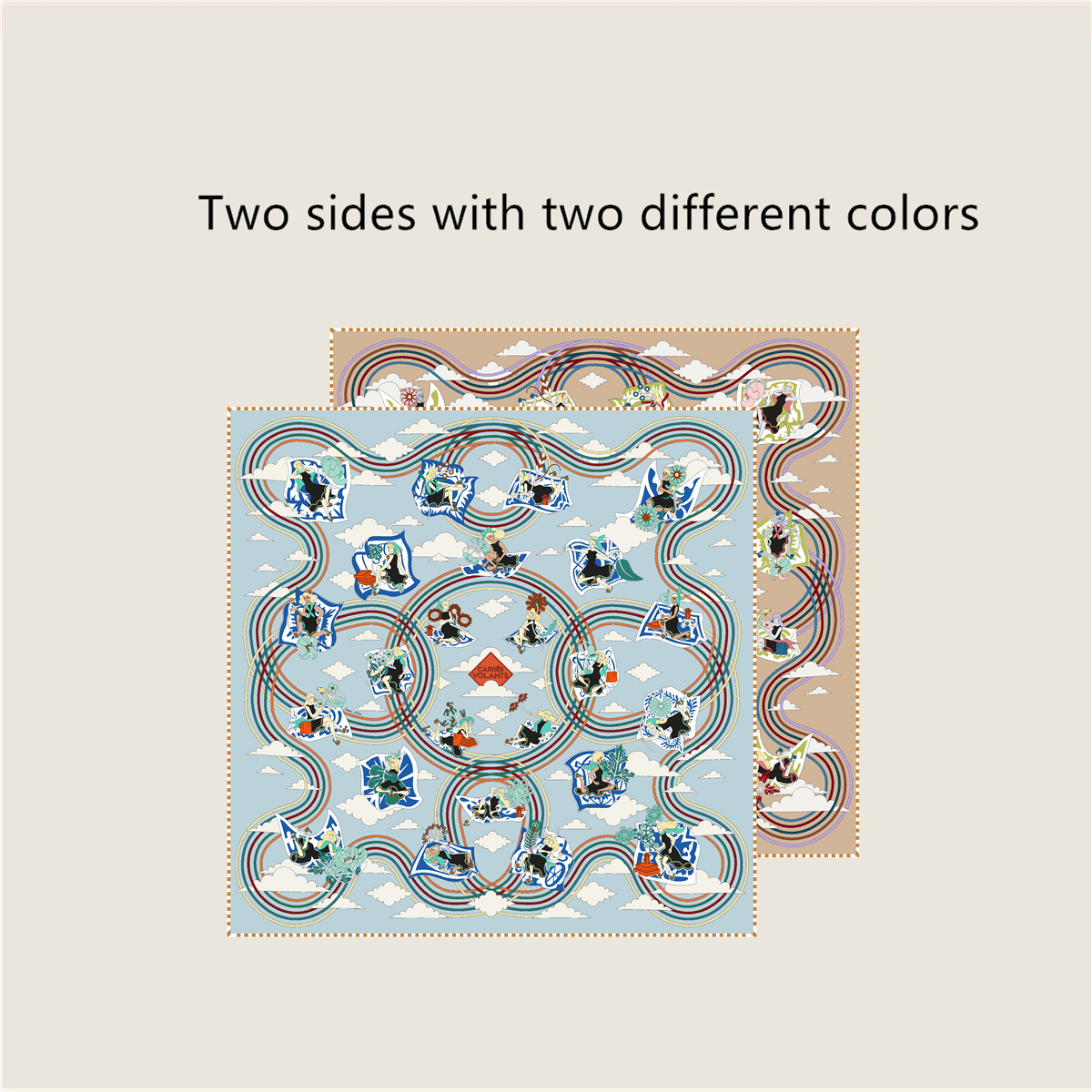 Luxury Bags Hong Kong - Double Faced Print Small Silk Scarf