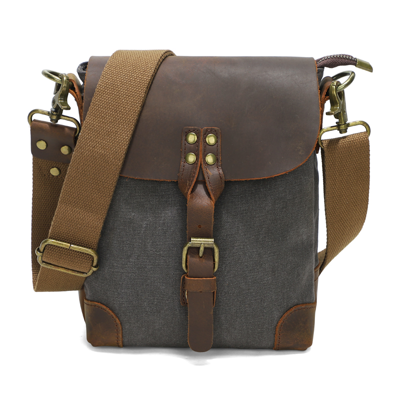 Luxury Bags Consignment - Retro Canvas Small Shoulder Bag Men's