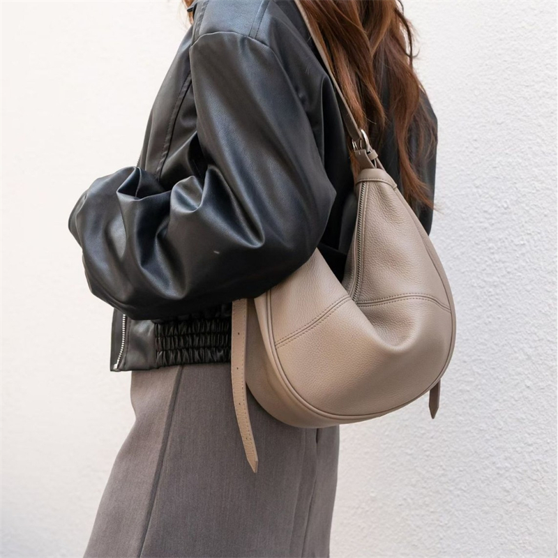 Luxury Bag Collection - BURMINSA Luxury Genuine Leather Soft Hobo
