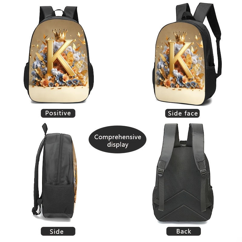 Golden 'K' Crown Floral Design - Luxury Bags Com ulasan dan harga
