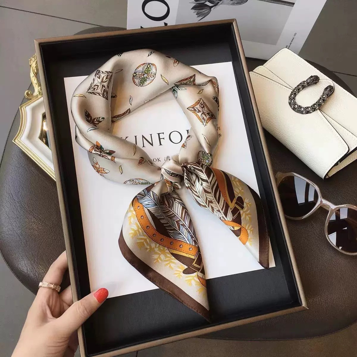 Luxury Design Skinny Silk Squa - Luxury Bags In China ulasan dan harga