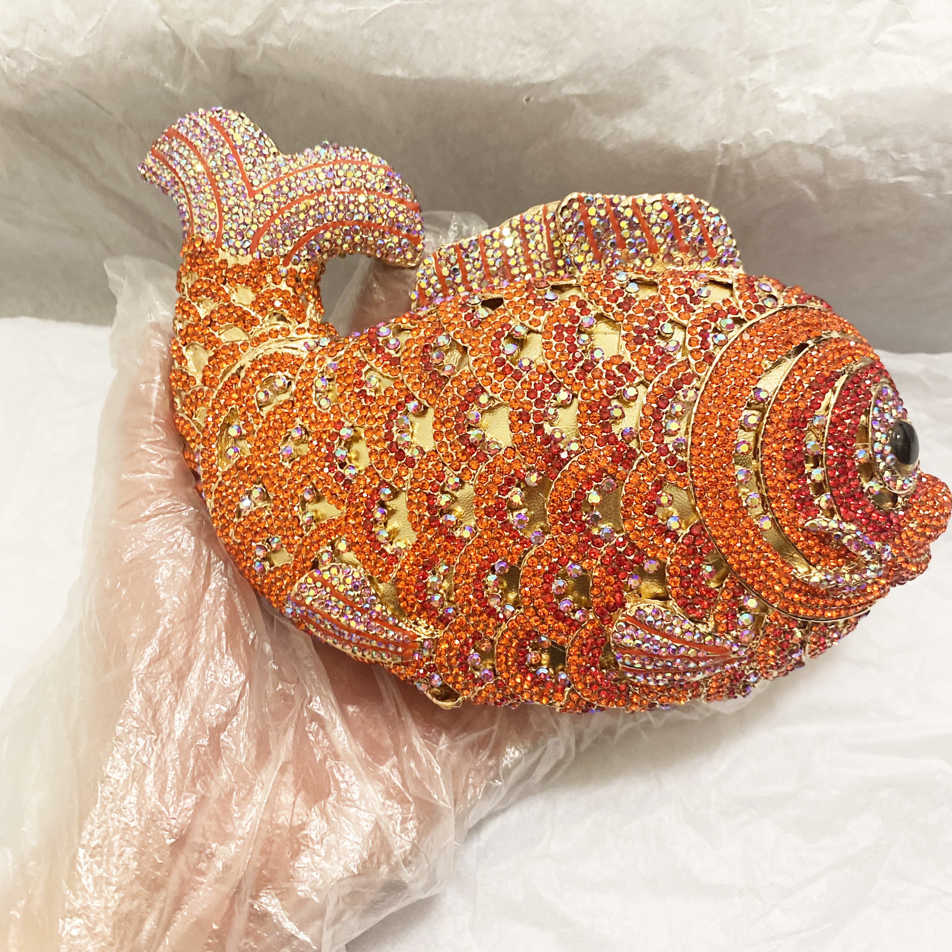 Red/Orange Fish Crystal Mini E - Luxury Bag Collection ulasan dan harga