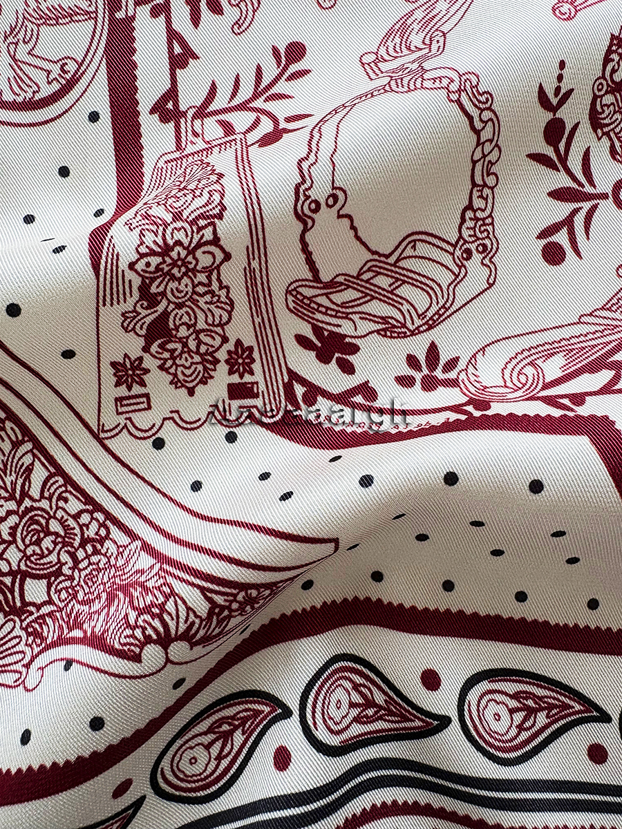 Double Faced Print Scarf Silk  - Luxury Bags Hong Kong ulasan dan harga