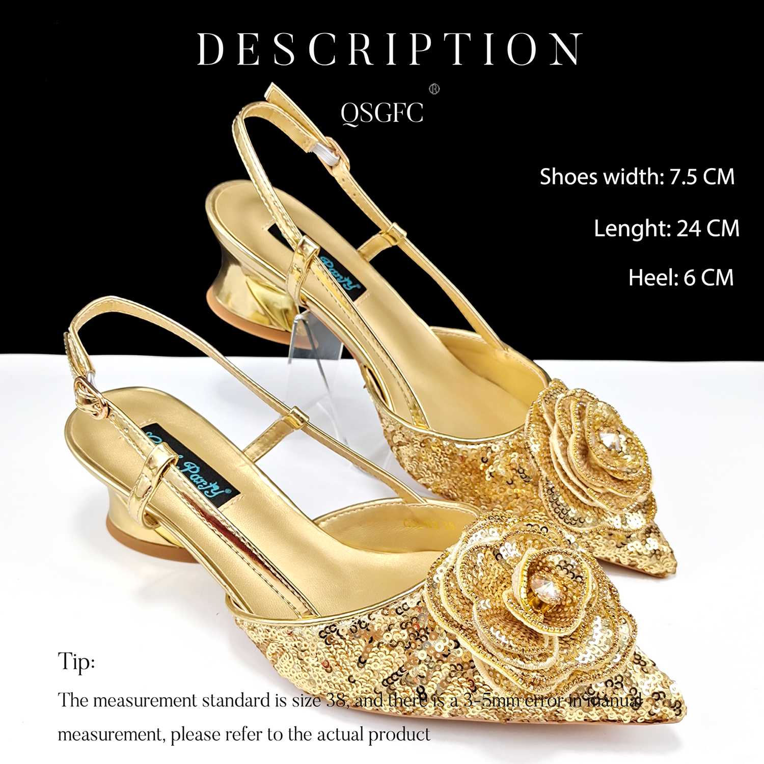 QSGFC Shiny Gold Color Shoes a - Luxury Bags And Shoes ulasan dan harga