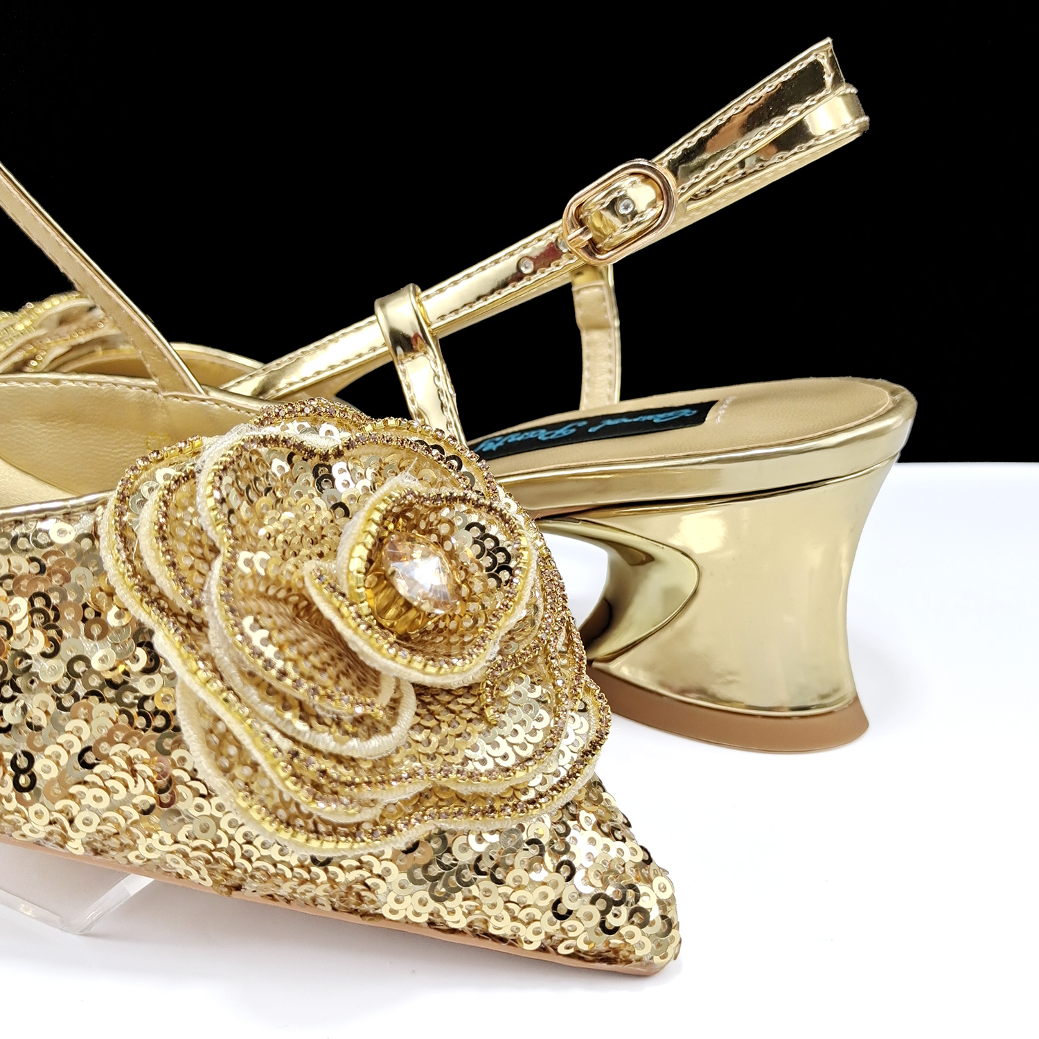 QSGFC Shiny Gold Color Shoes a - Luxury Bags And Shoes ulasan dan harga