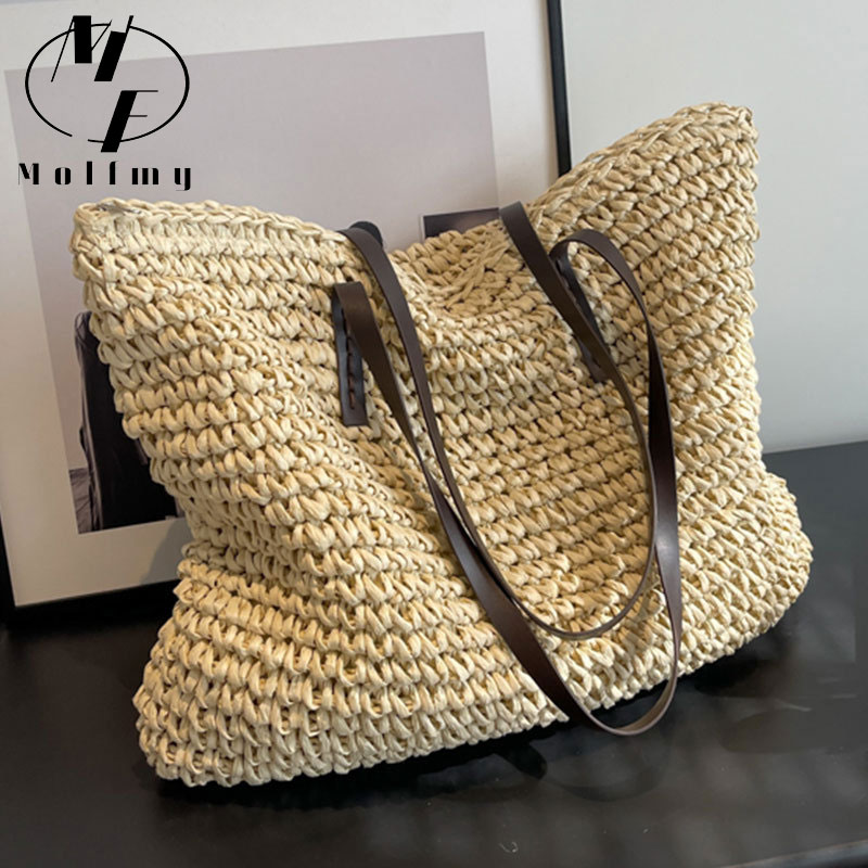 Straw Woven Tote Bags Casual L - Luxury Bags For Summer ulasan dan harga