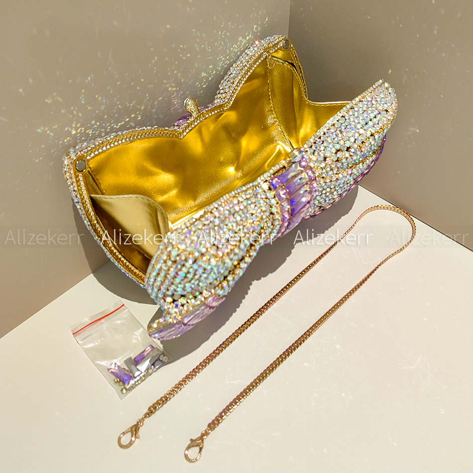 Alizekerr Bow Crystal Evening  - Luxury Bags Consignment ulasan dan harga