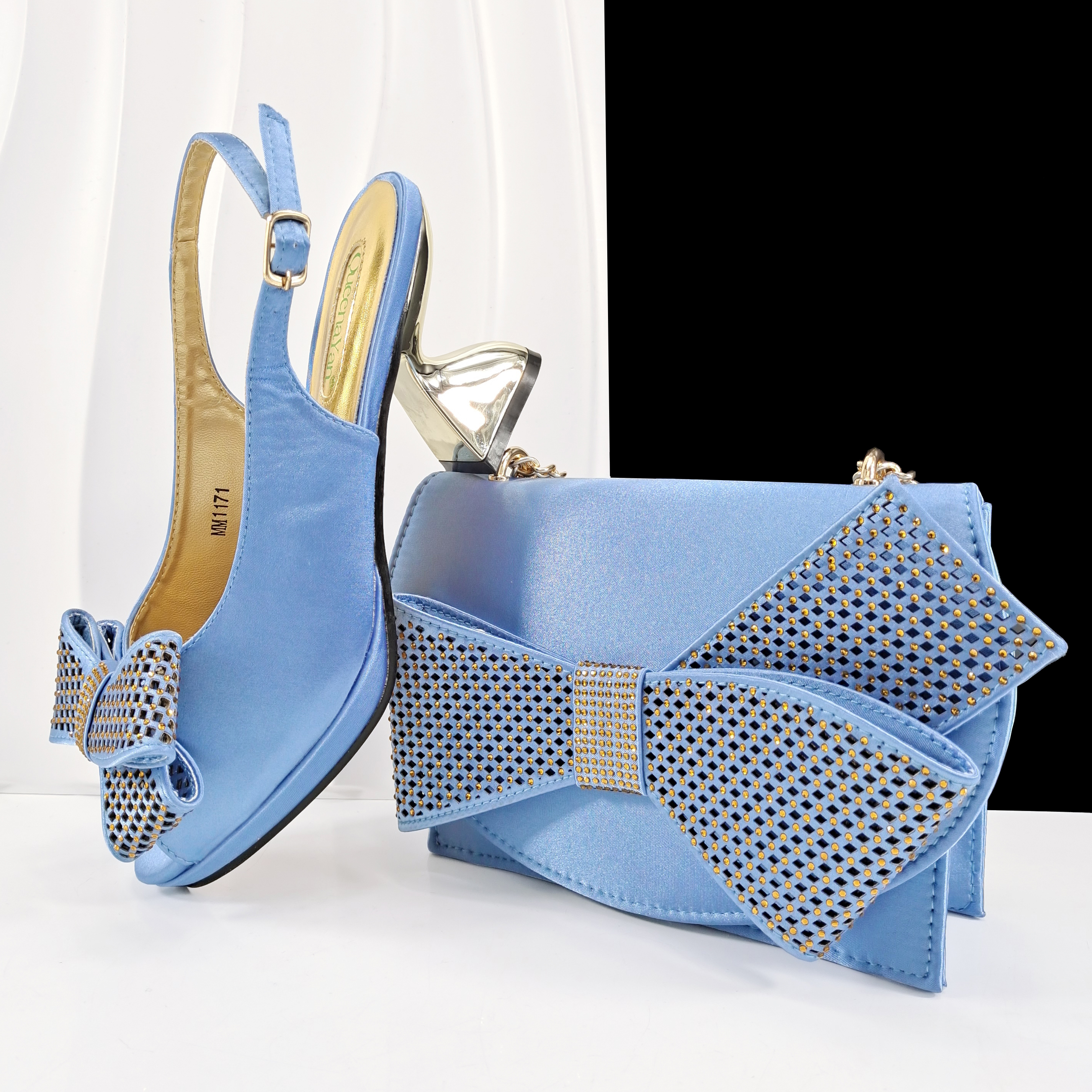 Queena Yan Sky Blue Color Peep - Luxury Bags And Shoes ulasan dan harga