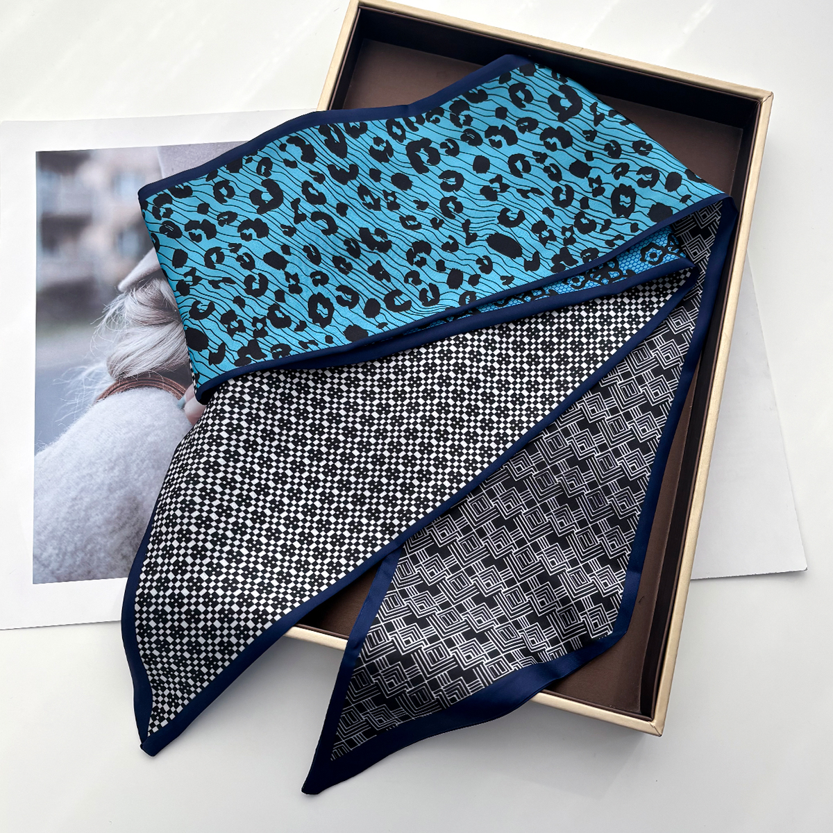Leopard Printed Skinny Scarf F - Luxury Bags For Summer ulasan dan harga